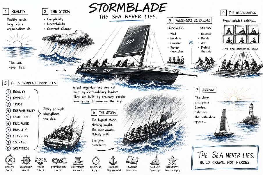 Illustrated STORMBLADE sailing concept and leadership principles